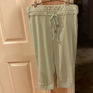 Cropped “dance” pants.  Never worn.  NWOT. Size L.  Drawstring waist